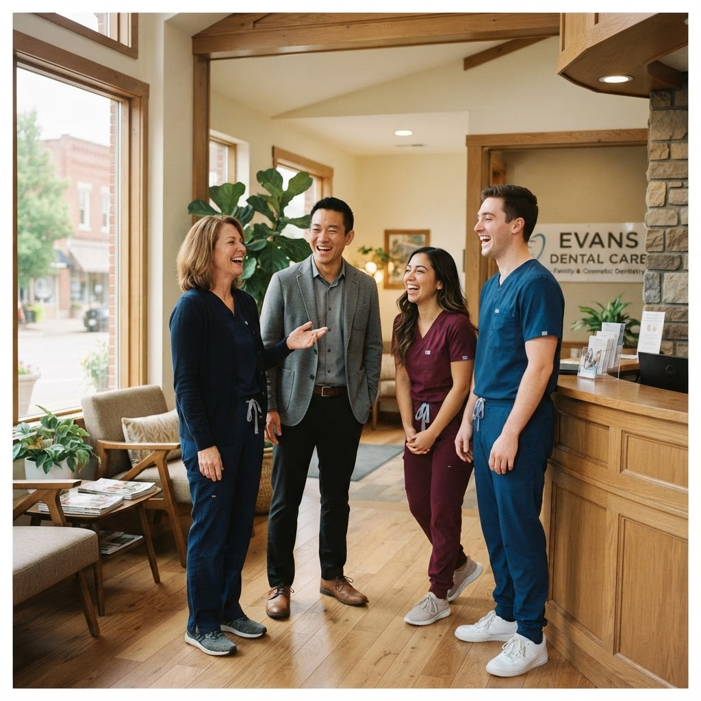 The Markiewicz Dental team gathered in the office lobby